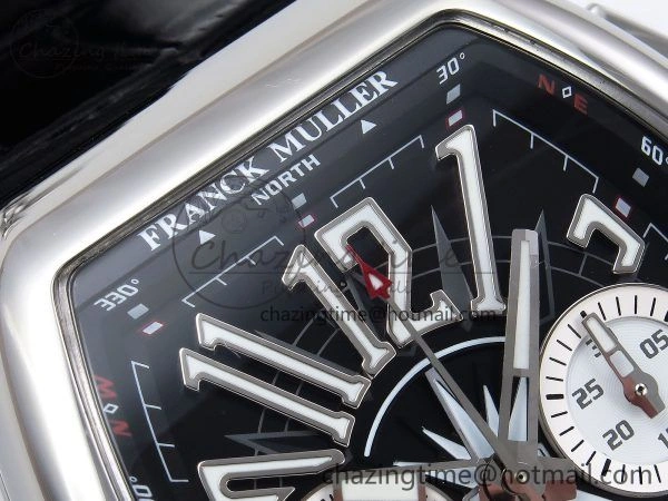 Vanguard Chrono SS ABF 1:1 Best Edition Black Dial on Black Leather Strap A7750