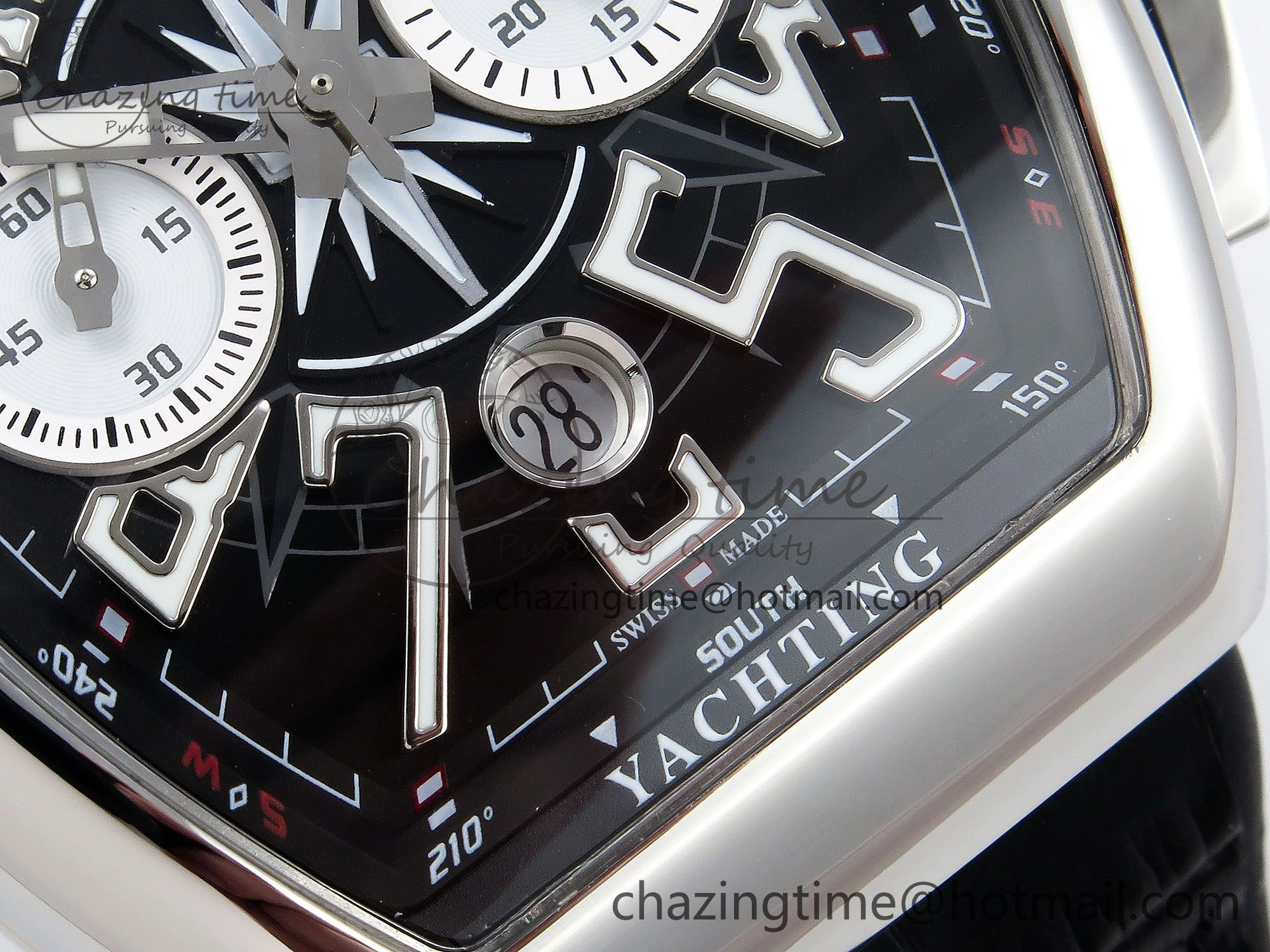 Vanguard Chrono SS ABF 1:1 Best Edition Black Dial on Black Leather Strap A7750