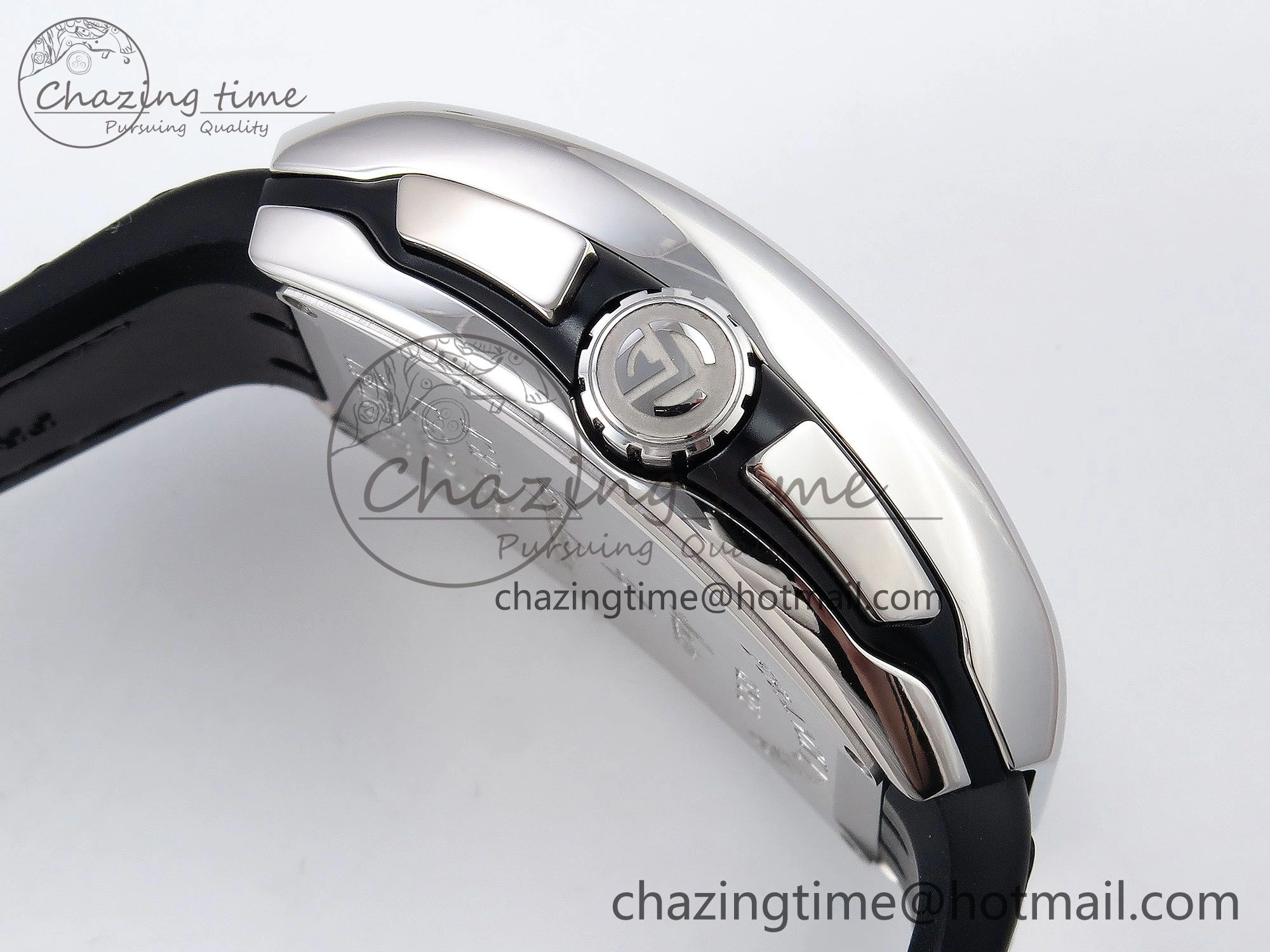 Vanguard Chrono SS ABF 1:1 Best Edition Black Dial on Black Leather Strap A7750
