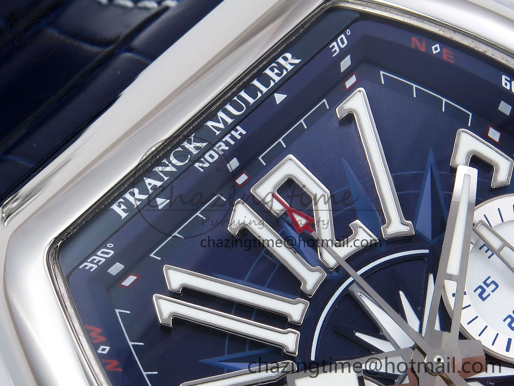 Vanguard Chrono SS ABF 1:1 Best Edition Blue Dial on Blue Leather Strap A7750