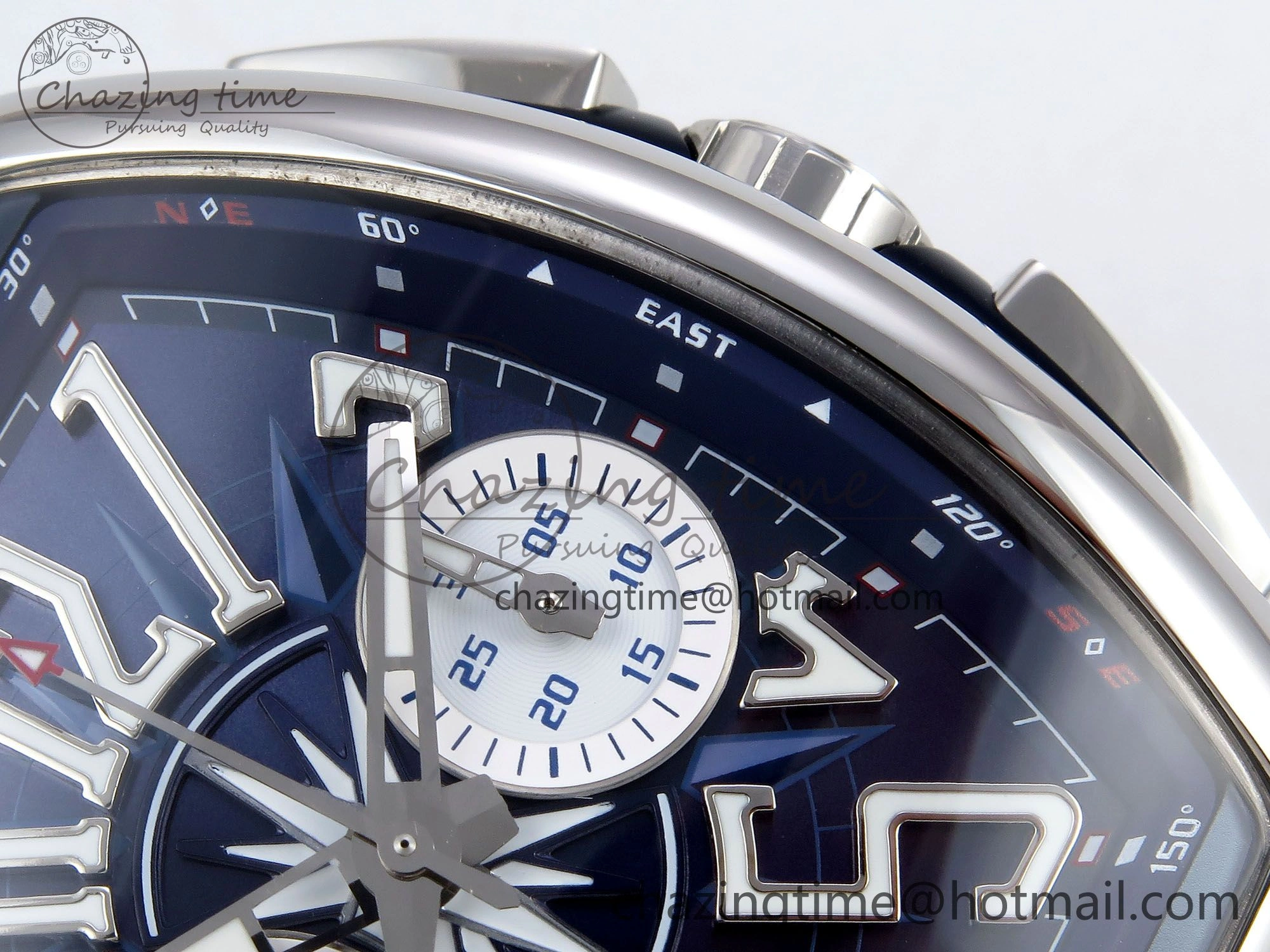 Vanguard Chrono SS ABF 1:1 Best Edition Blue Dial on Blue Leather Strap A7750