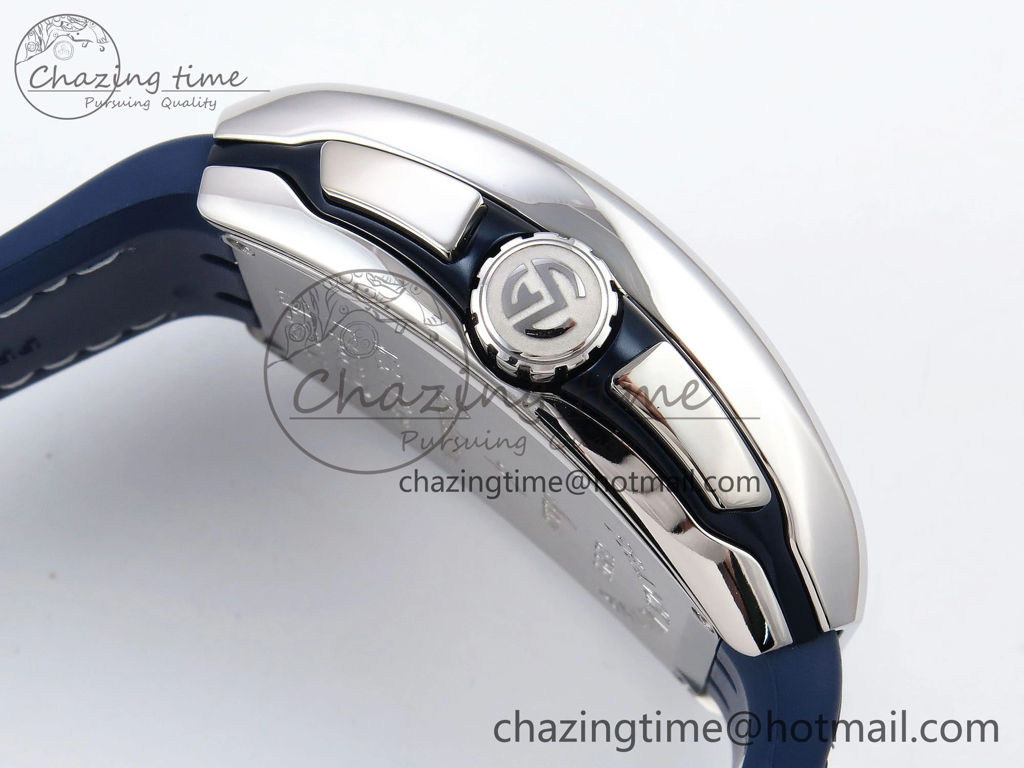 Vanguard Chrono SS ABF 1:1 Best Edition Blue Dial on Blue Leather Strap A7750
