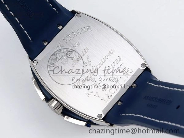 Vanguard Chrono SS ABF 1:1 Best Edition Blue Dial on Blue Leather Strap A7750