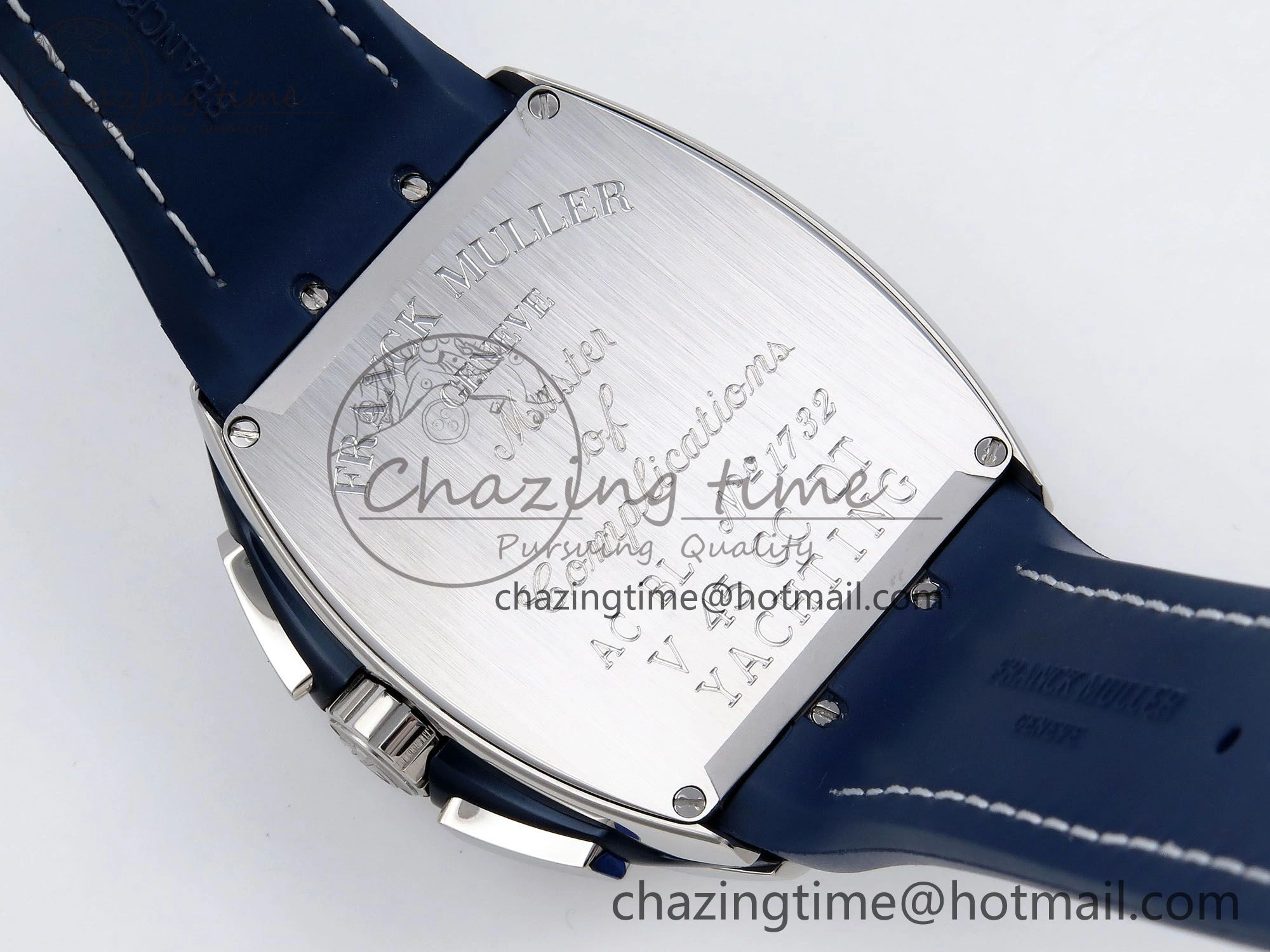 Vanguard Chrono SS ABF 1:1 Best Edition Blue Dial on Blue Leather Strap A7750