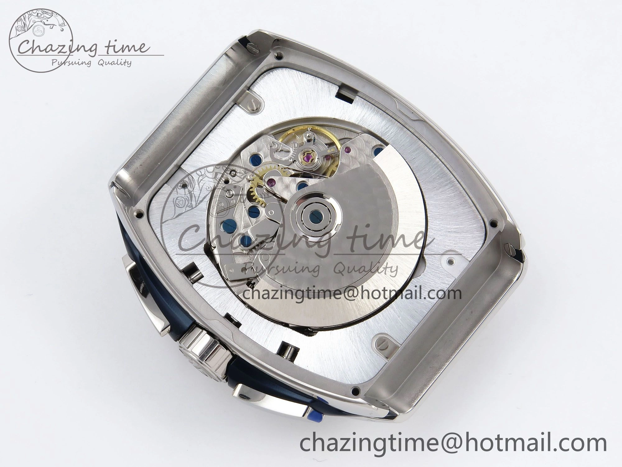 Vanguard Chrono SS ABF 1:1 Best Edition Blue Dial on Blue Leather Strap A7750