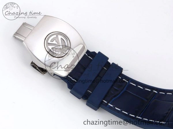 Vanguard Chrono SS ABF 1:1 Best Edition Blue Dial on Blue Leather Strap A7750