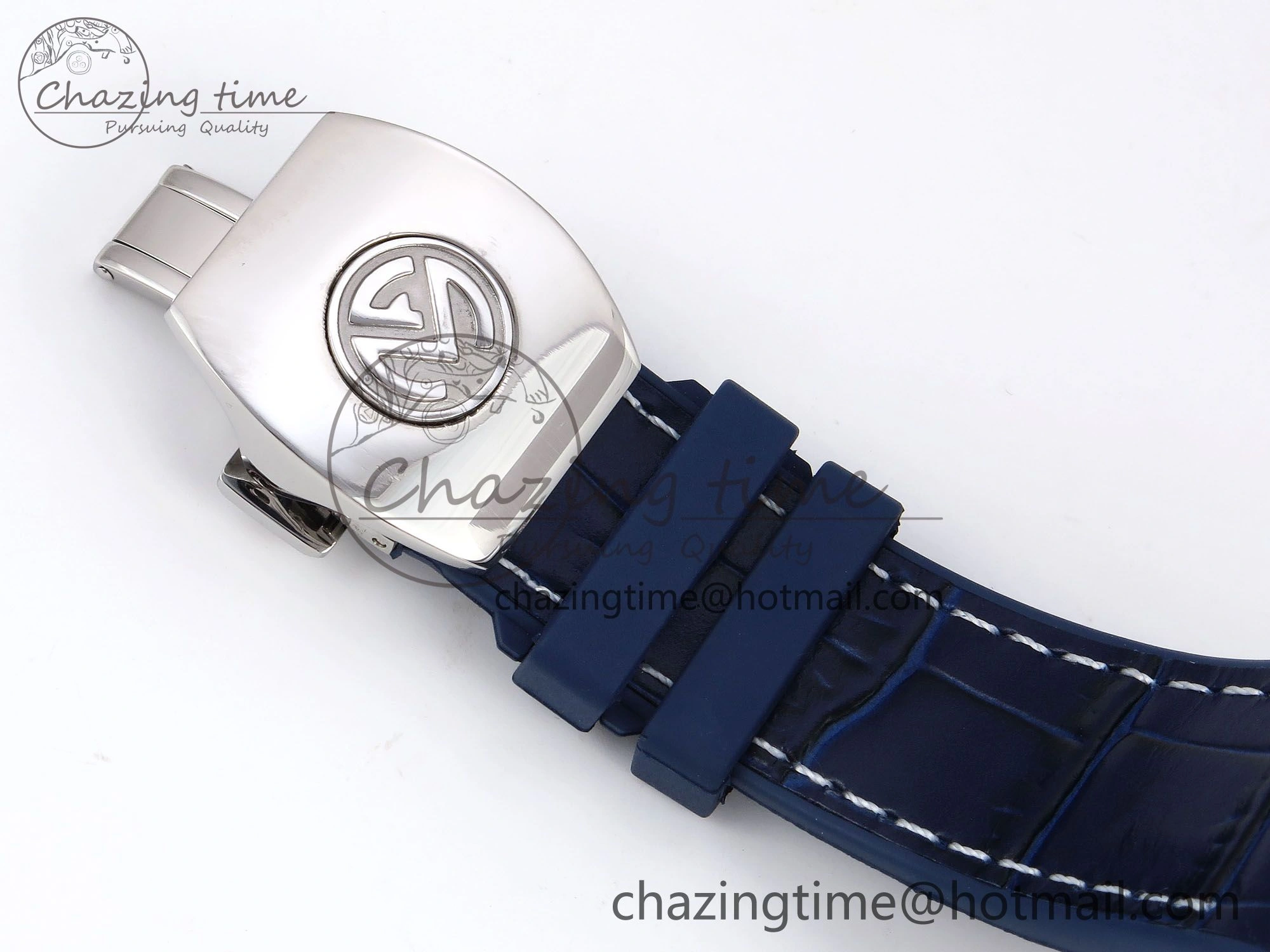 Vanguard Chrono SS ABF 1:1 Best Edition Blue Dial on Blue Leather Strap A7750