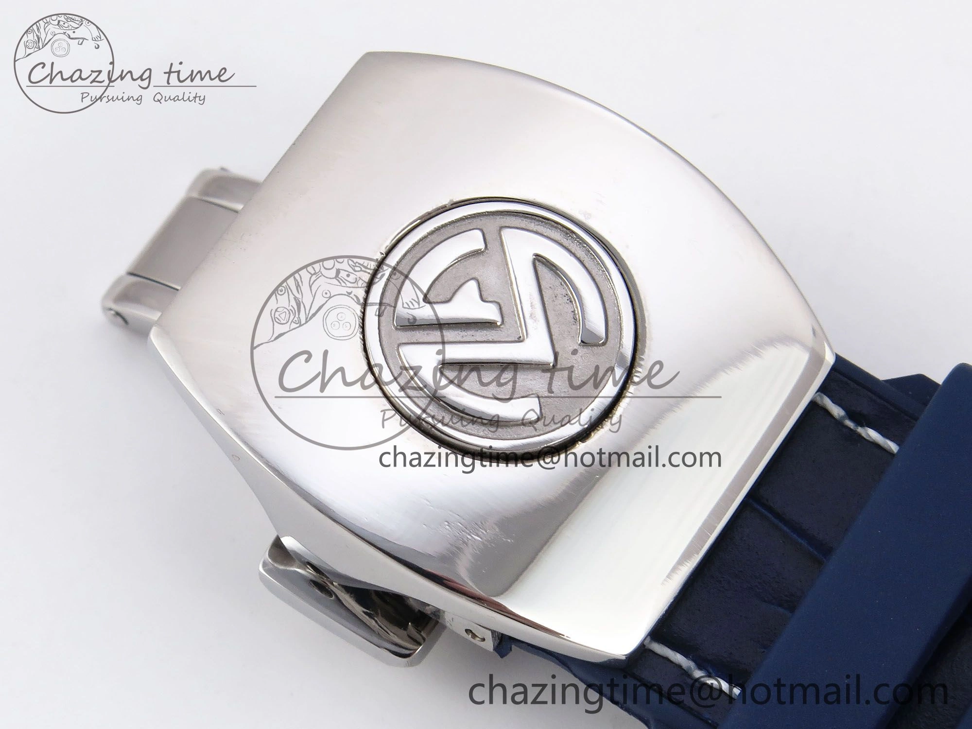 Vanguard Chrono SS ABF 1:1 Best Edition Blue Dial on Blue Leather Strap A7750