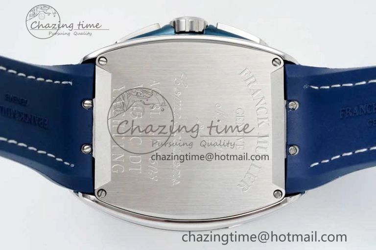 Vanguard Chrono SS ABF 1:1 Best Edition Blue Textured Dial on Blue Nylon Strap A7750
