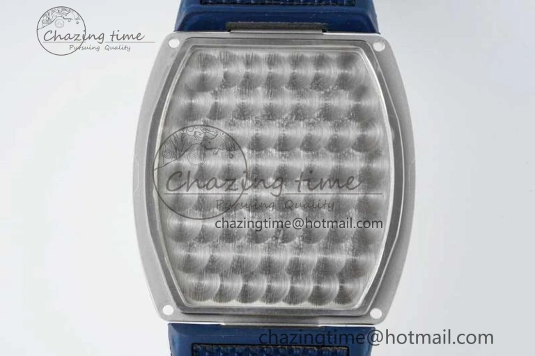 Vanguard Chrono SS ABF 1:1 Best Edition Blue Textured Dial on Blue Nylon Strap A7750