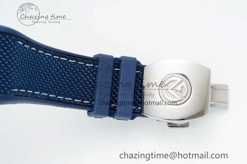 Vanguard Chrono SS ABF 1:1 Best Edition Blue Textured Dial on Blue Nylon Strap A7750