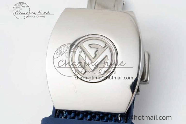 Vanguard Chrono SS ABF 1:1 Best Edition Blue Textured Dial on Blue Nylon Strap A7750