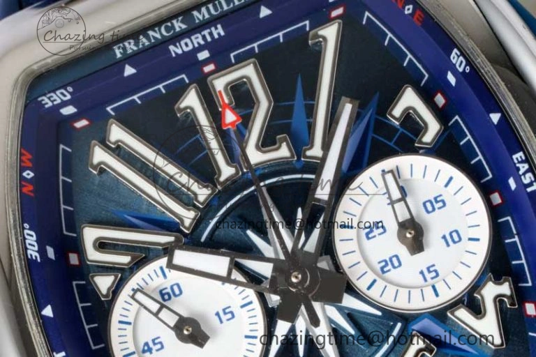 Vanguard Chrono SS ABF 1:1 Best Edition Blue Textured Dial on Blue Nylon Strap A7750