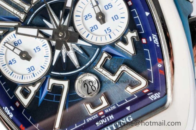 Vanguard Chrono SS ABF 1:1 Best Edition Blue Textured Dial on Blue Nylon Strap A7750