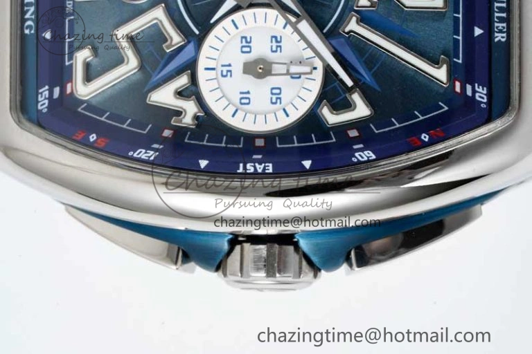 Vanguard Chrono SS ABF 1:1 Best Edition Blue Textured Dial on Blue Nylon Strap A7750