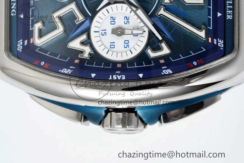 Vanguard Chrono SS ABF 1:1 Best Edition Blue Textured Dial on Blue Nylon Strap A7750