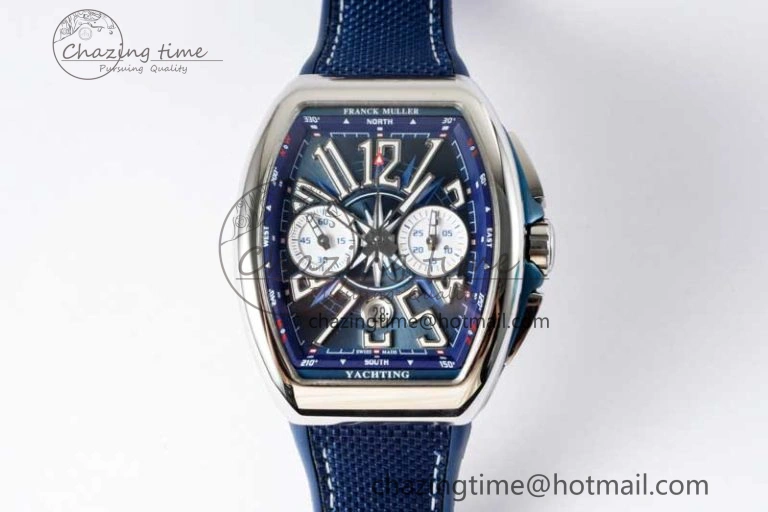 Vanguard Chrono SS ABF 1:1 Best Edition Blue Textured Dial on Blue Nylon Strap A7750