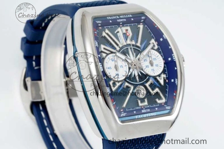 Vanguard Chrono SS ABF 1:1 Best Edition Blue Textured Dial on Blue Nylon Strap A7750