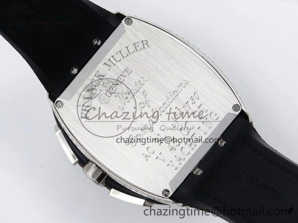 Vanguard Chrono SS Diamonds ABF 1:1 Best Edition Black Dial on Black Leather Strap A7750