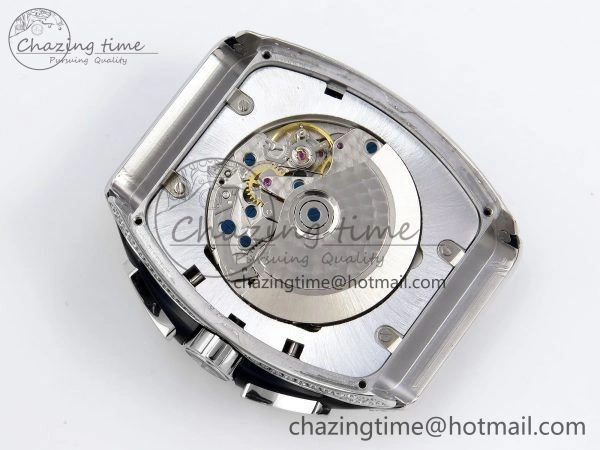 Vanguard Chrono SS Diamonds ABF 1:1 Best Edition Black Dial on Black Leather Strap A7750