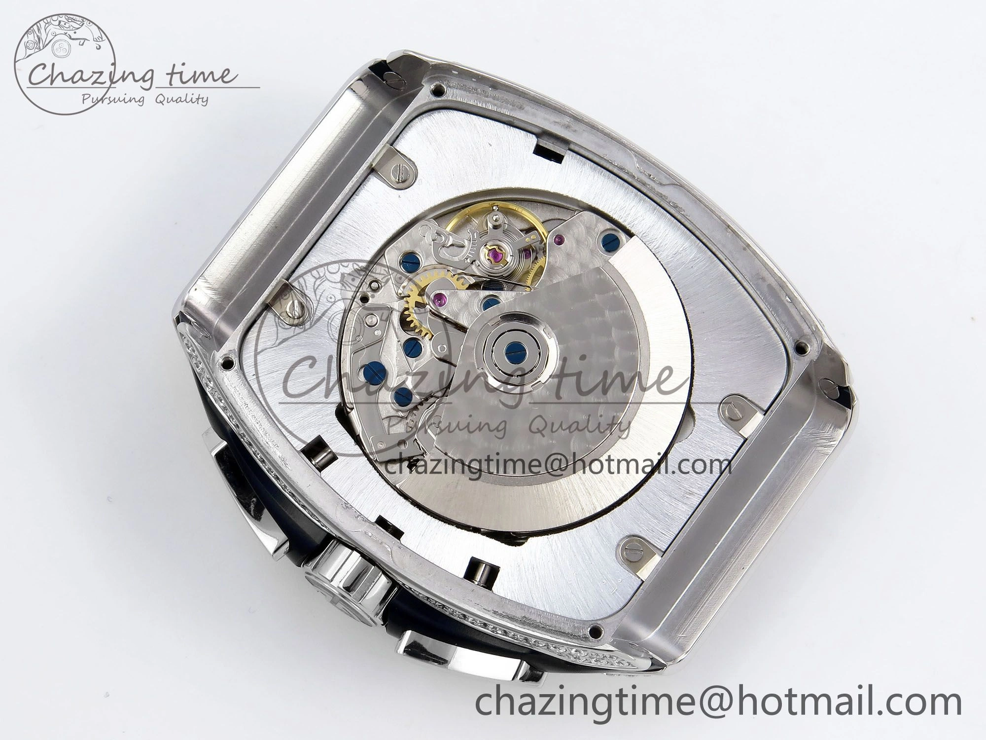 Vanguard Chrono SS Diamonds ABF 1:1 Best Edition Black Dial on Black Leather Strap A7750