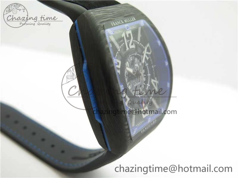 Vanguard Racing Carbon TWF Best Edition Blue Skeleton Dial on Black Rubber Strap NH35A