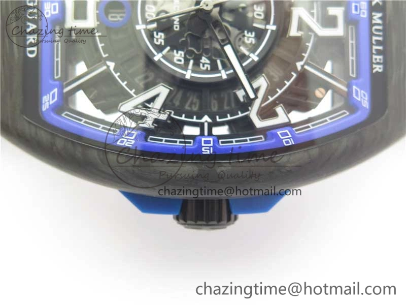 Vanguard Racing Carbon TWF Best Edition Blue Skeleton Dial on Black Rubber Strap NH35A