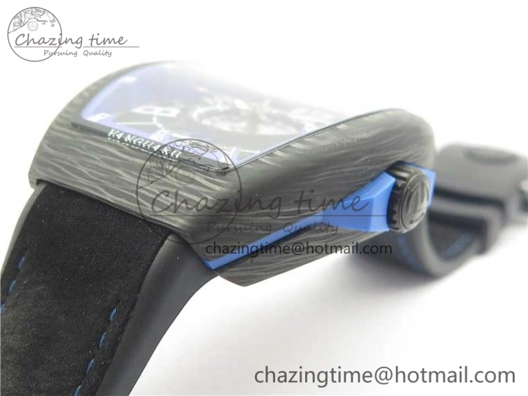 Vanguard Racing Carbon TWF Best Edition Blue Skeleton Dial on Black Rubber Strap NH35A