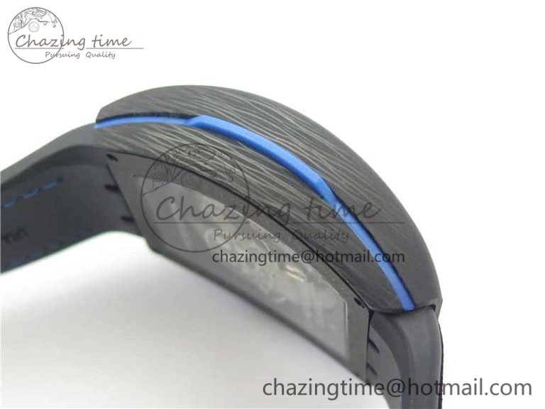 Vanguard Racing Carbon TWF Best Edition Blue Skeleton Dial on Black Rubber Strap NH35A