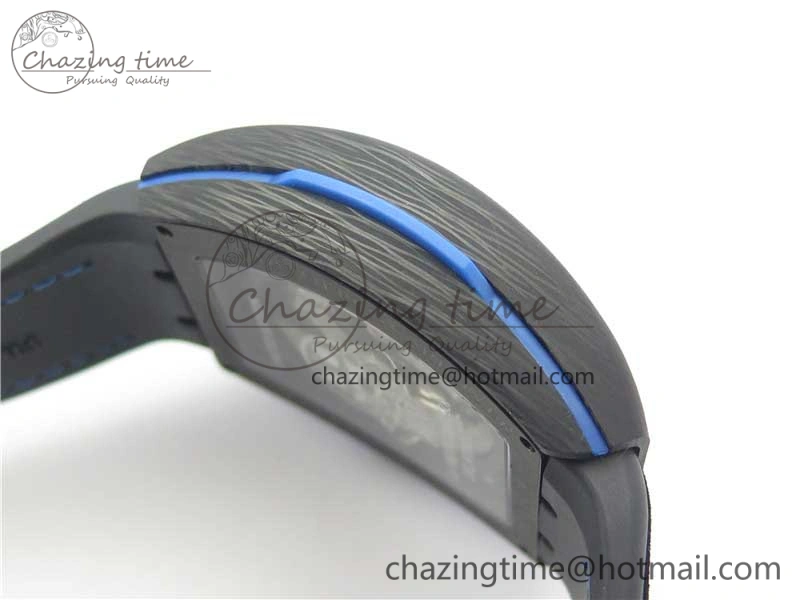 Vanguard Racing Carbon TWF Best Edition Blue Skeleton Dial on Black Rubber Strap NH35A