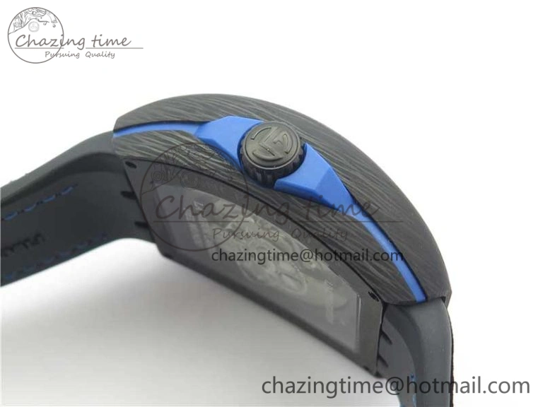 Vanguard Racing Carbon TWF Best Edition Blue Skeleton Dial on Black Rubber Strap NH35A