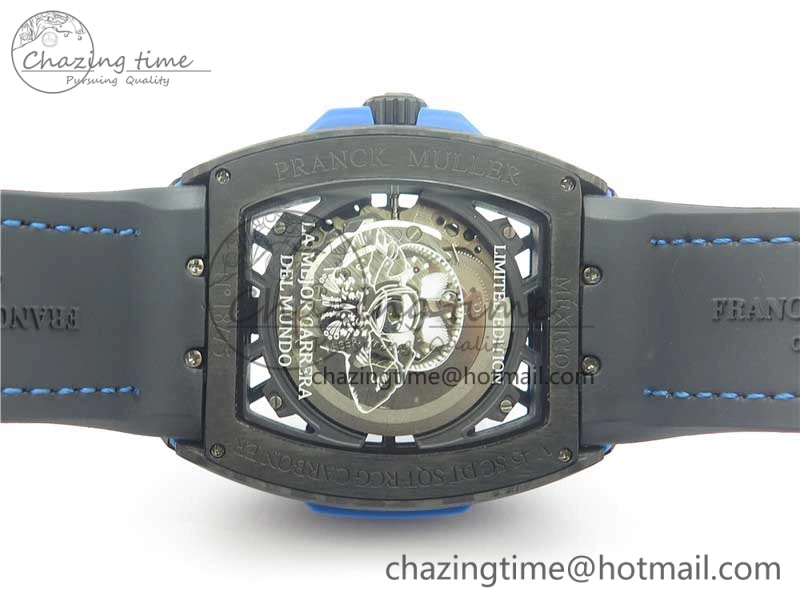 Vanguard Racing Carbon TWF Best Edition Blue Skeleton Dial on Black Rubber Strap NH35A