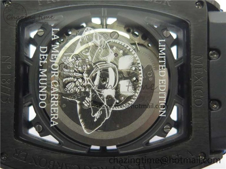 Vanguard Racing Carbon TWF Best Edition Blue Skeleton Dial on Black Rubber Strap NH35A