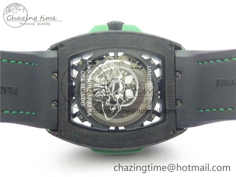 Vanguard Racing Carbon TWF Best Edition Green Skeleton Dial on Black Rubber Strap NH35A