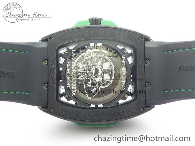 Vanguard Racing Carbon TWF Best Edition Green Skeleton Dial on Black Rubber Strap NH35A