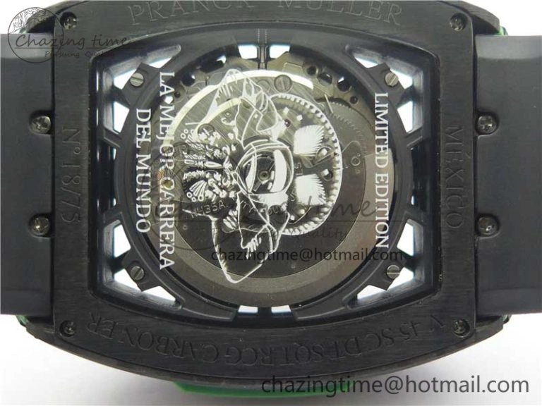 Vanguard Racing Carbon TWF Best Edition Green Skeleton Dial on Black Rubber Strap NH35A