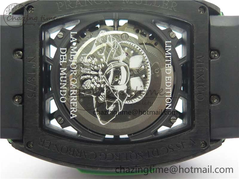 Vanguard Racing Carbon TWF Best Edition Green Skeleton Dial on Black Rubber Strap NH35A
