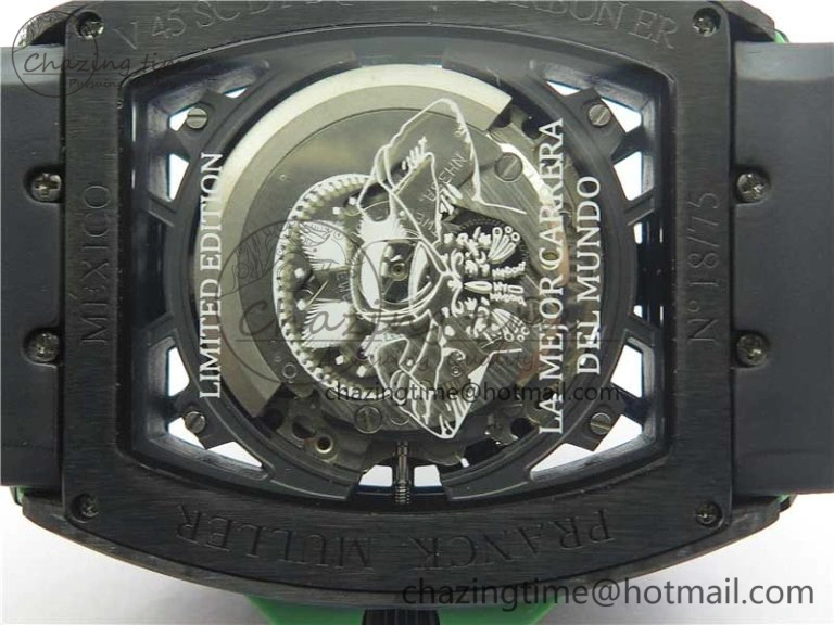 Vanguard Racing Carbon TWF Best Edition Green Skeleton Dial on Black Rubber Strap NH35A