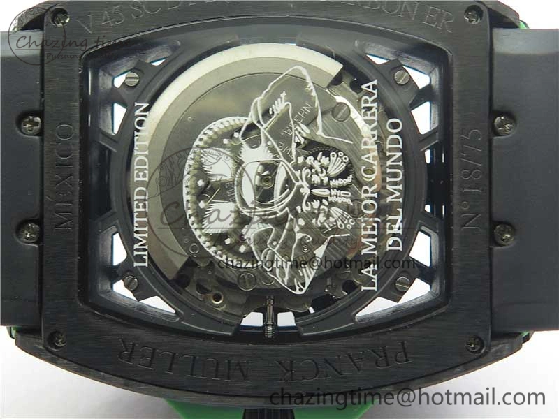 Vanguard Racing Carbon TWF Best Edition Green Skeleton Dial on Black Rubber Strap NH35A
