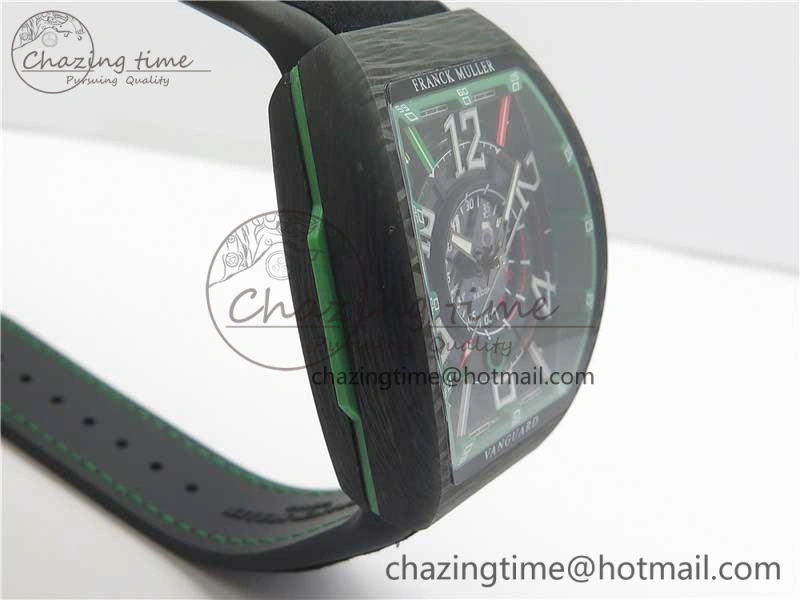 Vanguard Racing Carbon TWF Best Edition Green Skeleton Dial on Black Rubber Strap NH35A