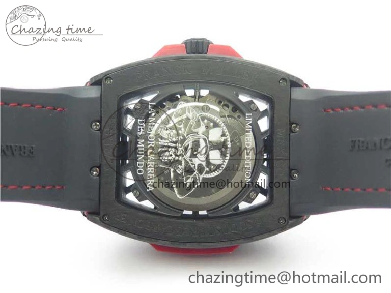 Vanguard Racing Carbon TWF Best Edition Red Skeleton Dial on Black Rubber Strap NH35A