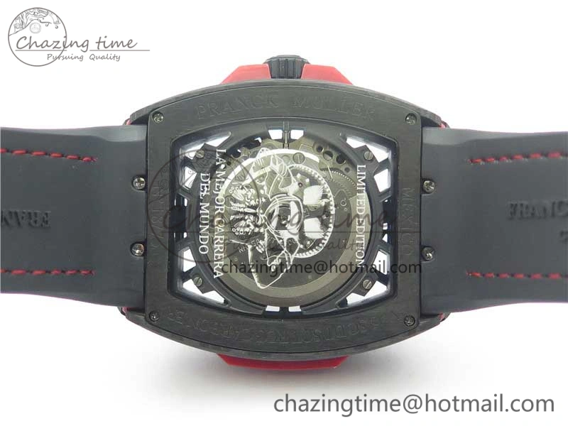 Vanguard Racing Carbon TWF Best Edition Red Skeleton Dial on Black Rubber Strap NH35A