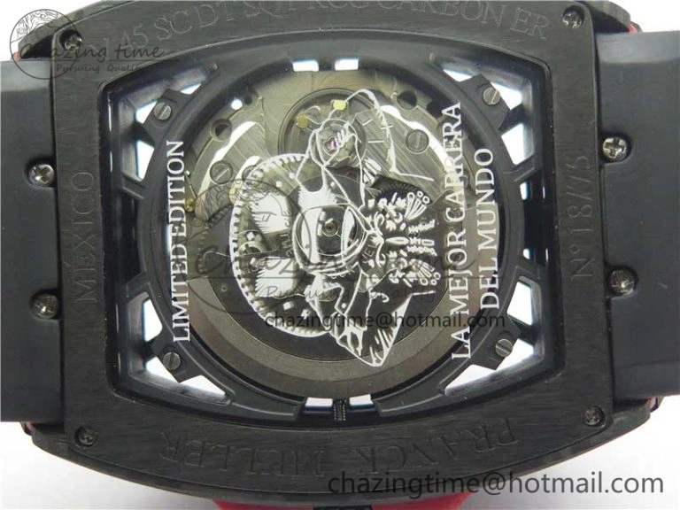 Vanguard Racing Carbon TWF Best Edition Red Skeleton Dial on Black Rubber Strap NH35A