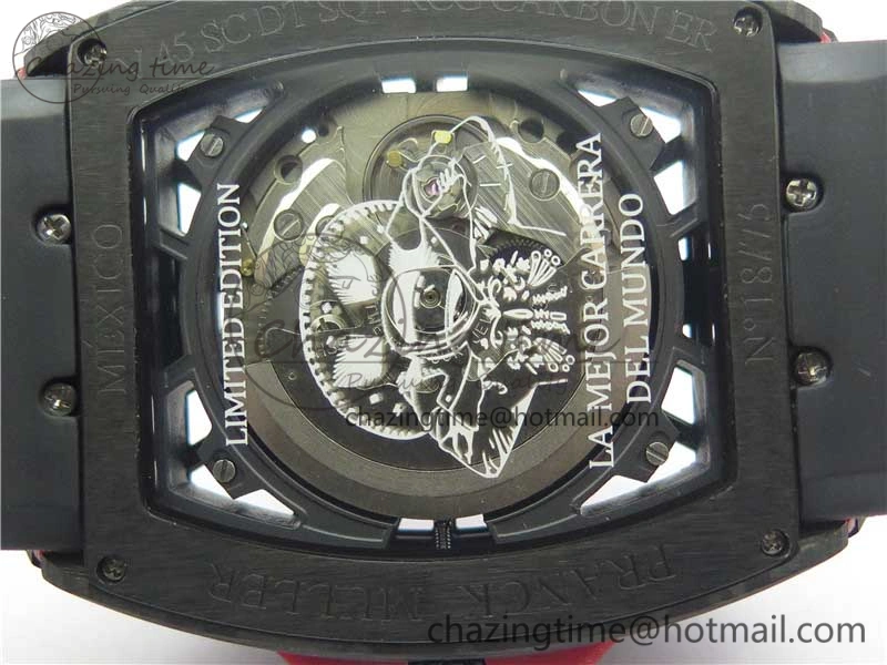 Vanguard Racing Carbon TWF Best Edition Red Skeleton Dial on Black Rubber Strap NH35A