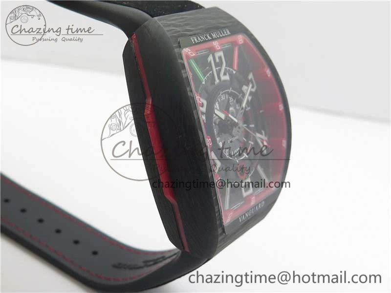 Vanguard Racing Carbon TWF Best Edition Red Skeleton Dial on Black Rubber Strap NH35A