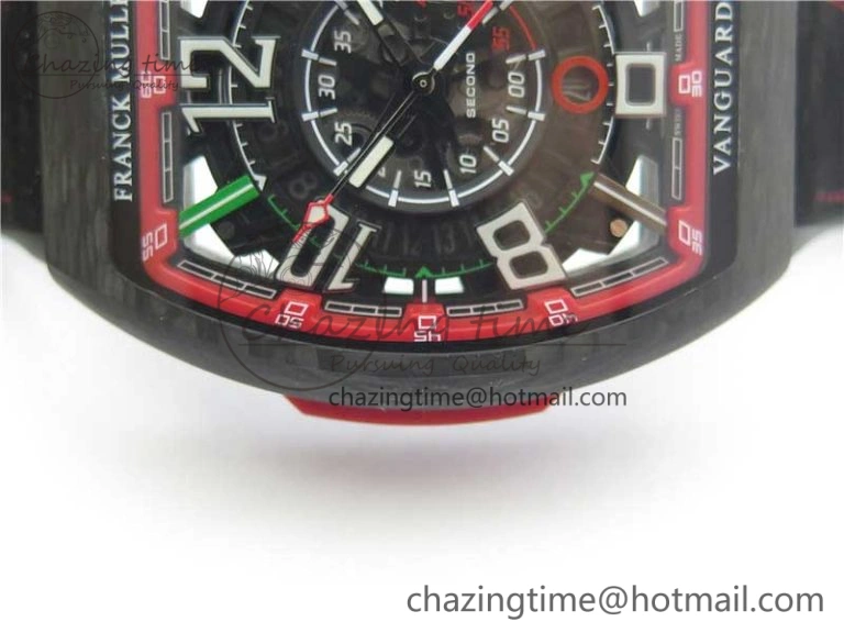 Vanguard Racing Carbon TWF Best Edition Red Skeleton Dial on Black Rubber Strap NH35A