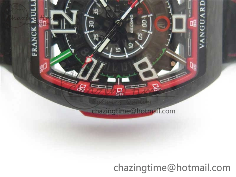 Vanguard Racing Carbon TWF Best Edition Red Skeleton Dial on Black Rubber Strap NH35A