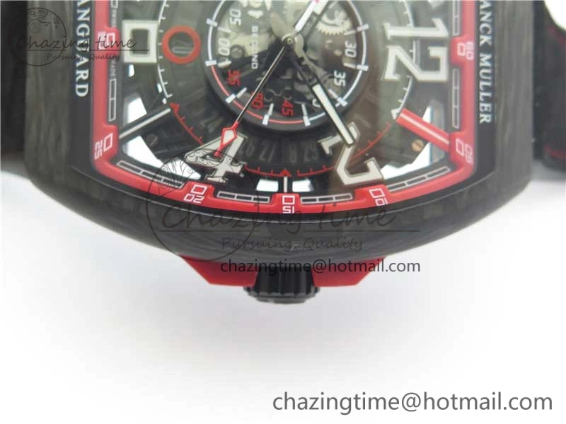 Vanguard Racing Carbon TWF Best Edition Red Skeleton Dial on Black Rubber Strap NH35A