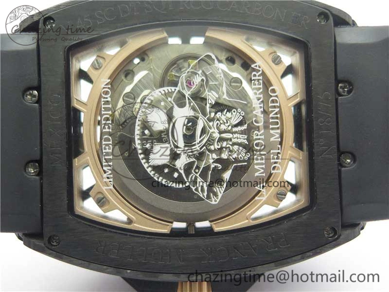 Vanguard Racing Carbon TWF Best Edition Red Skeleton Dial on Black Rubber Strap NH35A