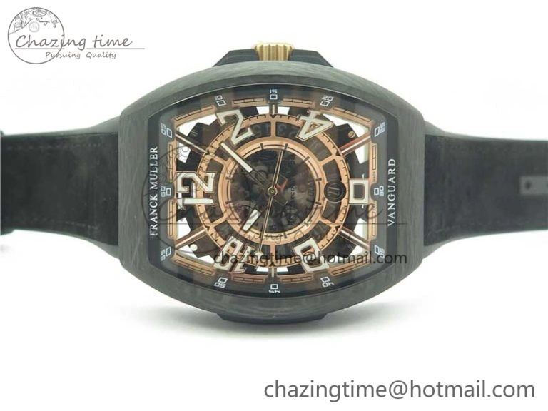Vanguard Racing Carbon TWF Best Edition Red Skeleton Dial on Black Rubber Strap NH35A